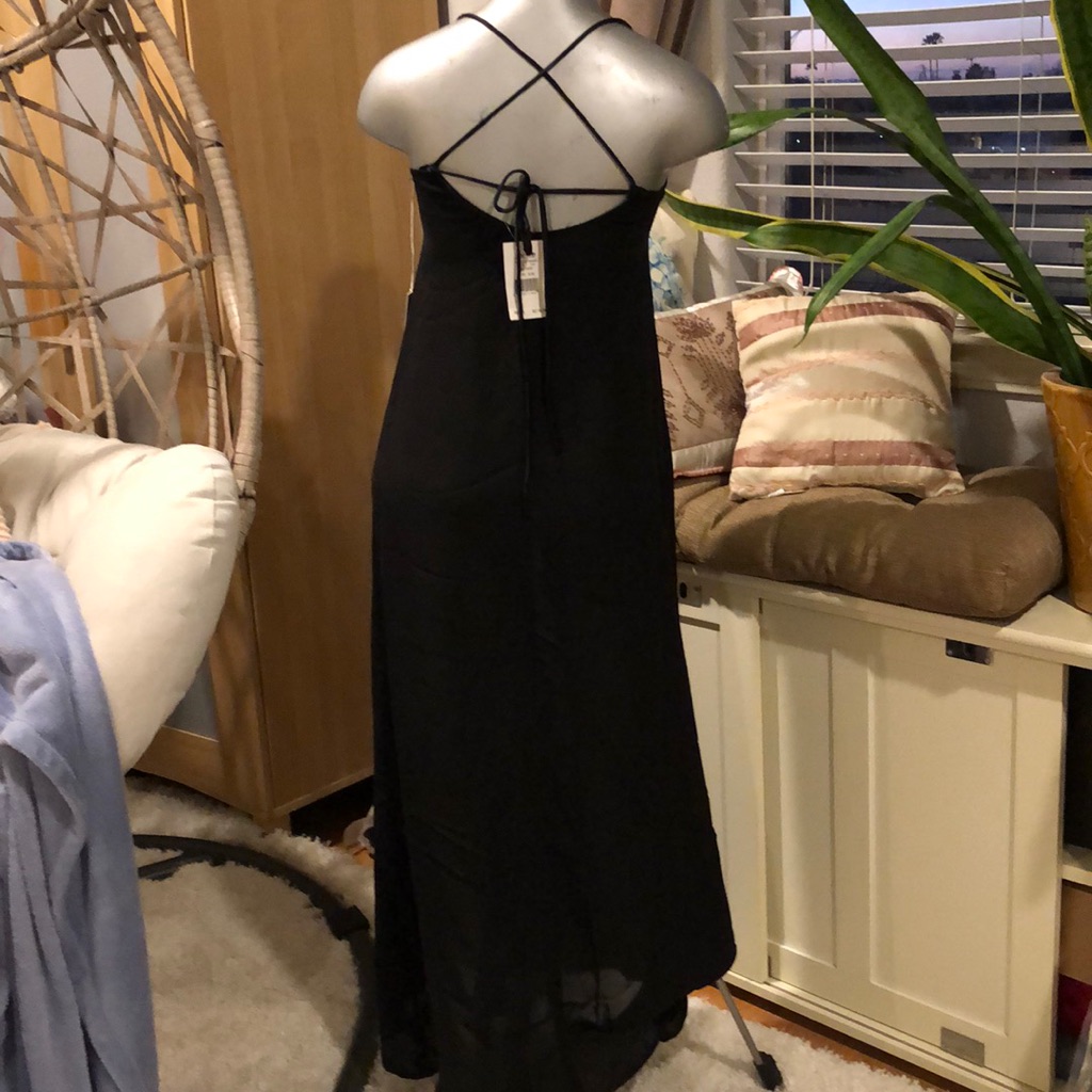 Joe’s Silk Maxi Dress Xs Black (Dr2)